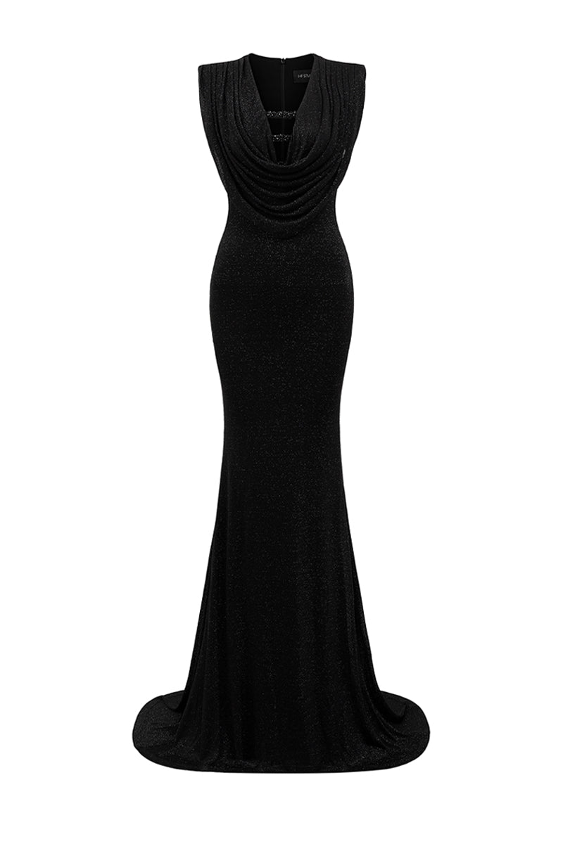 Draped Cowl-Neck Jersey Maxi Dress Draped Cowl-Neck Jersey Maxi Dress