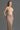Beige Vine Guipure Lace And Silk Taffeta Bustier Midi Column Dress With Mini Cape - IHF STUDIO