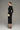 Black & Beige Long-Sleeved Black Crepe With Beige Wing Cuff Midi Dress - IHF STUDIO