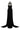 Black crystal-embellished corset maxi dress with sculpted bodice and detachable train - IHF STUDIO