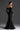 Black Floral Garden Lace Off-Shoulder Mermaid Dress With Silk Waist Belt - IHF STUDIO