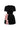 Black silk taffeta mini dress with crystal accents and hand-rolled light pink rose appliqués - IHF STUDIO