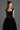 Black Lyon Velvet A-Line Midi Dress With Branch & Flower Embellishments - IHF STUDIO
