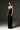 Black Silk Taffeta Bustier Column Dress With Lotus Pental-Shaped - IHF STUDIO
