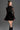 Black Vine Guipure Lace & Velvet Long-Sleeve Mini Dress With Draped Details And Heart-Shaped Embellishment - IHF STUDIO