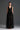 Black Vine Guipure Lace V-Neck Midi A-Line Dress With Draped Details And Two Mini Bows - IHF STUDIO