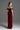 Dark Red Lyon Velvet Bustier Midi Column Dress With Horizontal Train - IHF STUDIO