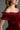 Dark Red Velvet Maxi Dress With Ruffle Details And Heart-Shaped Embellishment - IHF STUDIO