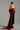 Strapless silk taffeta midi dress with red bodice, black skirt and oversized crystal bow train - IHF STUDIO