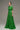 Green crochet lace A-line gown with short sleeves and crystal detailing at neckline and waist - IHF STUDIO