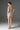 Ivory Floral Garden Lace and Agate Silk halter mini dress with long bow straps and hand-applied 3D lace motifs.