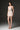 Ivory Smocked Silk Bustier Mini Column Dress with Gold Flower Waist Belt - IHF STUDIO