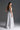 Light Grey Silk Taffeta Bustier Midi Mullet A-Line Dress With Crystal Embellishment - IHF STUDIO