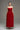 Red silk taffeta bell-silhouette maxi dress with tonal crystals radiating from the waist - IHF STUDIO