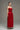 Red silk taffeta bell-silhouette maxi dress with tonal crystals radiating from the waist - IHF STUDIO