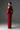 Red Floral Garden Lace Dress With Halter Neck And Long Sleeves - IHF STUDIO