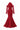 Red Floral Garden Lace mermaid dress with halter neck and long sleeves - IHF STUDIO
