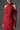 Red Floral Garden Lace mermaid dress with halter neck and long sleeves - IHF STUDIO