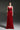 Red Taffeta Pleated Chiffon Maxi A-line Gown with Sequin Floral Cape Panel - IHF STUDIO
