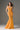 Orange Floral Vine Lace Mermaid Dress with Cupped and Cut-Out Waist