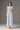 Blue Sequin Floral Lace A-line Midi Dress with Taffeta Belt