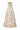 Light Pink Clustered Floral Brocade And Light Brown Silk Taffeta A-Line Dress With Draped Details - IHF STUDIO