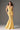 Yellow Floral Vine Lace Mermaid Dress with Cupped and Cut-Out Waist