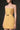 Yellow Smocked Silk Bustier Mini Column Dress with Gold Flower Waist Belt