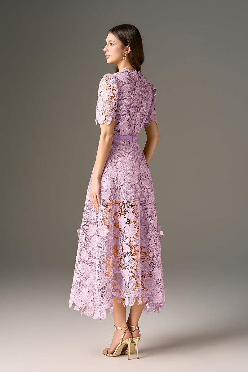 light purple floral dress Zapaka Women Printed Chiffon A-Line Prom V-neck Long Sleeves Long Evening Dress, Purple / S Padded cups Purple Floral Ruffle Tie Strap