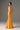Orange Floral Vine Lace Mermaid Dress with Cupped and Cut-Out Waist