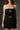 Black Silk Taffeta Bustier Mini Column Dress With Gold Bow