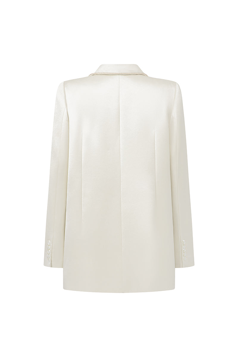 white asymmetric blazer dress The Young And The Restless Sharon Case Asymmetric Blazer Dress
