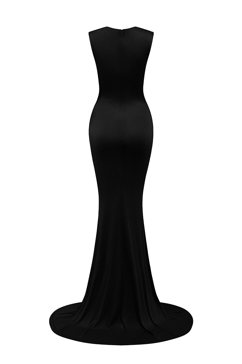 Asymmetric Ruched Jersey Maxi Dress IHF STUDIO Asymmetric Ruched Jersey Maxi Dress IHF STUDIO