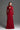 Red Vine Floral Lace Long-Sleeve Maxi Dress With Heart Cutout, Balloon Drawstring