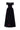 Black Velvet Maxi Dress With Ruffle Details And Heart-Shaped Embellishment