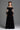 Black Velvet Maxi Dress With Ruffle Details And Heart-Shaped Embellishment
