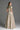 Light Pink Clustered Floral Brocade And Light Brown Silk Taffeta A-Line Dress With Mini Cape - IHF STUDIO