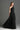 Black Tiny Floral Mesh Lace One-Shoulder A-Line Dress With Draped Tulle Details - IHF STUDIO