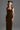 Brown Lyon Velvet Midi Column Dress With Heart-Shaped Neck And Crystal Embellishment - IHF STUDIO