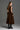 Brown Lyon Velvet A-Line Midi Dress With Branch & Flower Embellishments - IHF STUDIO