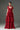 Red Floral Garden Lace Maxi A-line Dress With 3-tiered U-Neck