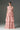 Light Pink Floral Garden Lace Maxi A-line Dress With 3-tiered U-Neck