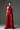 Red Floral Garden Lace Maxi A-line Dress with Halter neck and Waist Cut-Out back