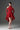 Red Floral Vine Lace Mini Mullet Dress With Halter Neck And Long Sleeves
