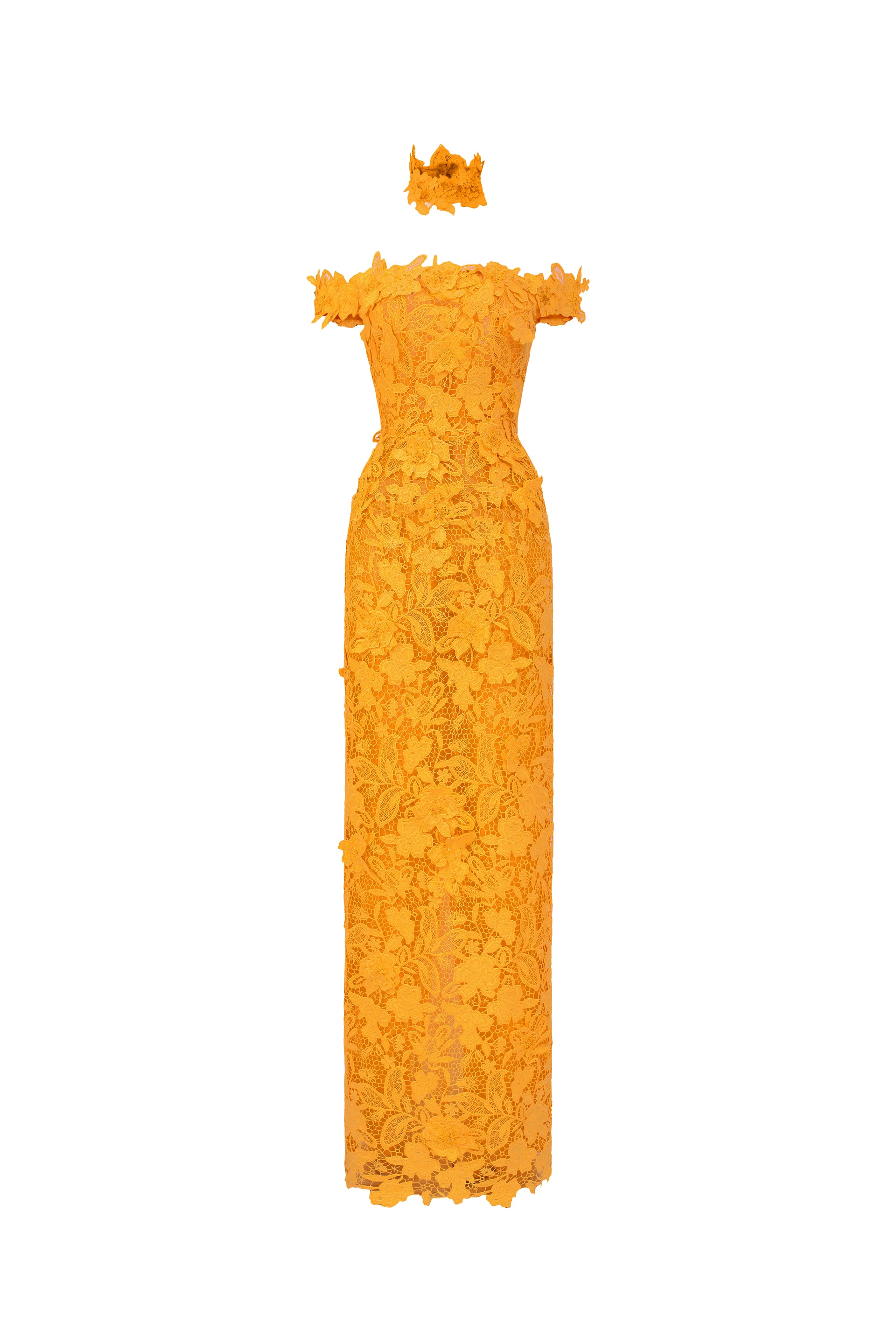 orange lace dress styles Off-Shoulder Column tulle overlay gown Tie Belt Waist 21 Cute Winter Work Color:Metallic Blue Silver
