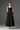 Black Silk Taffeta Trapeze Midi Mullet A-line Dress With Crystals Embellishment