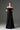 Black Floral Vine Lace Off-Shoulder A-line Dress With Draped Details Taffeta