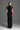 Black Vine Guipure Lace And Silk Taffeta Bustier Midi Column Dress With Mini Cape - IHF STUDIO