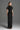 Black Vine Guipure Lace And Silk Taffeta Bustier Midi Column Dress With Mini Cape - IHF STUDIO