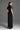Black Vine Guipure Lace And Silk Taffeta Bustier Midi Column Dress With Mini Cape - IHF STUDIO